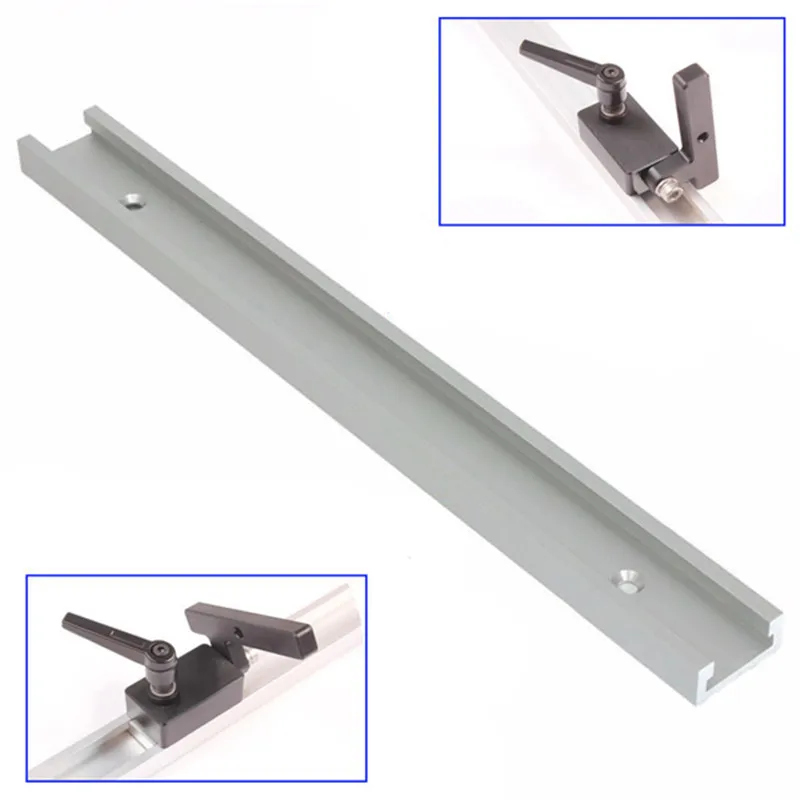 

2Pcs/set 800mm T-slot T-tracks with Miter Track Stop Kit For Router Table Wood Working Tool Aluminium Alloy Material