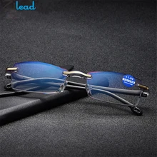 Zilead, безрамные очки для чтения для мужчин, анти синий светильник, очки для дальнозоркости+ 1,0+ 1,5+ 2,0+ 2,5+ 3,0+ 3,5+ 4,0 унисекс