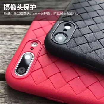 

10pcs/lot Xsmax Classic Weave Phone Case Soft TPU Back Unique Full Cover For iPhoneXR 8plus 6s 7Plus Solid Shell Protection