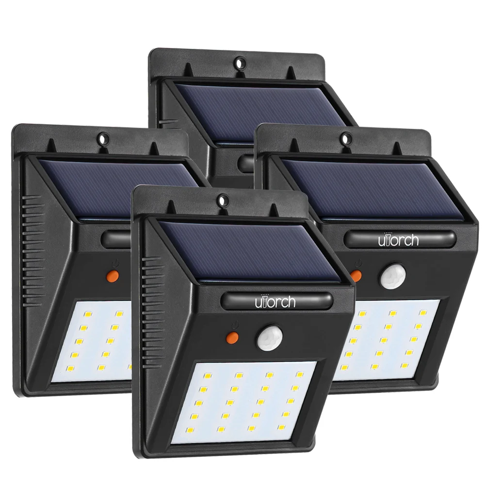 

Utorch LED Solar Sensor Wall Light 4pcs Solar Lamps Corrosion Resistance, Waterproof Outdoor Lighting