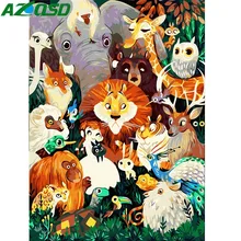 AZQSD картина маслом по номерам животные Ручная роспись холст настенные картины Современные DIY мультфильм стены искусства украшения дома YHGC137