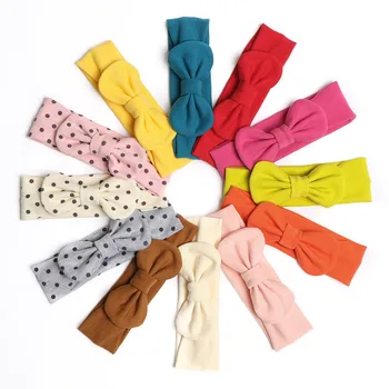 

Lovely High Quality Handmade Cotton Wave Point Bowknot Hair Accessories for Children Girls Headband Hair Band Floral Hair Bows