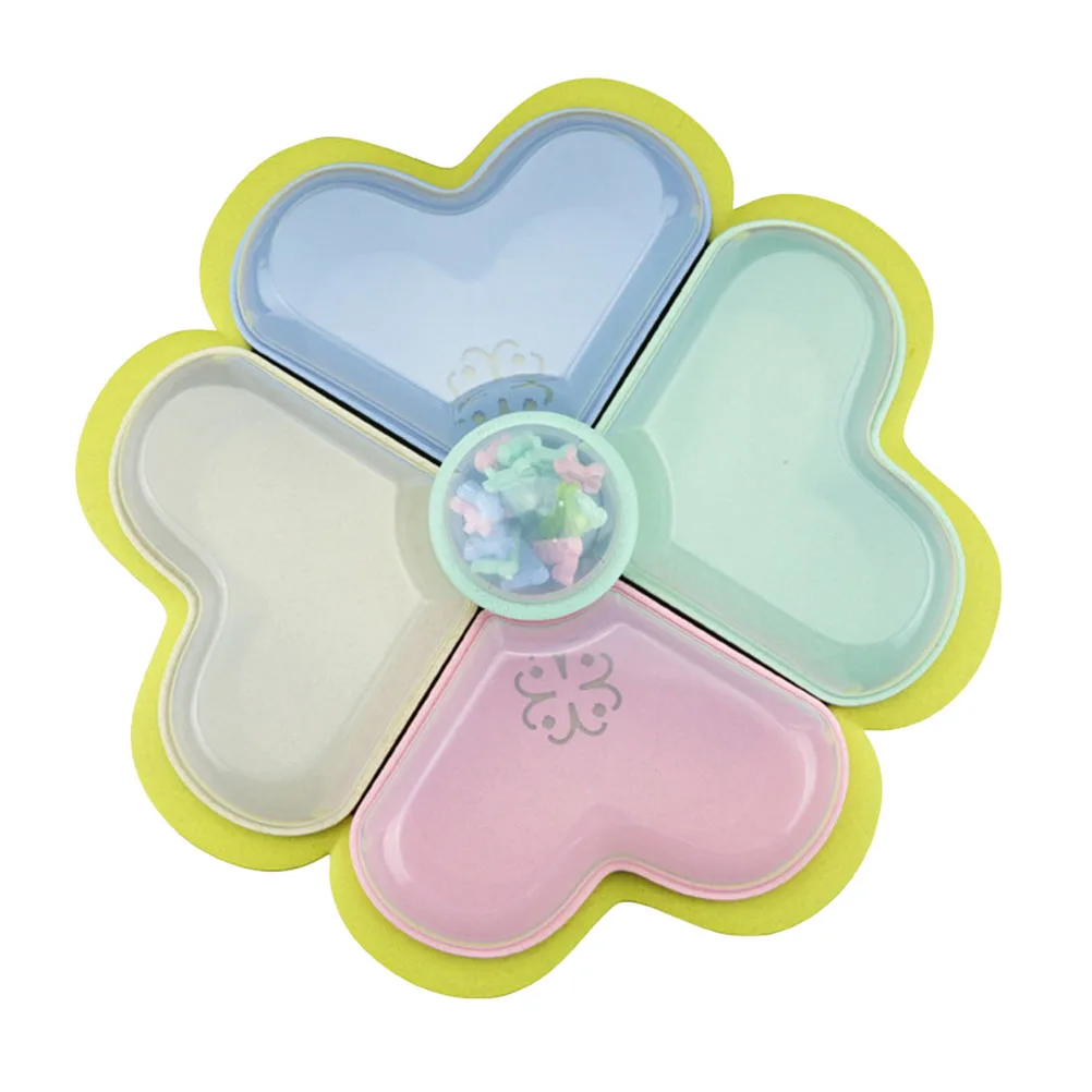 

1 Pc Fruit Tray Drainable Detachable Partition Creative 4 Four-leaf Clover Shape Storage Organizer Snack Holder Dried Food Tray