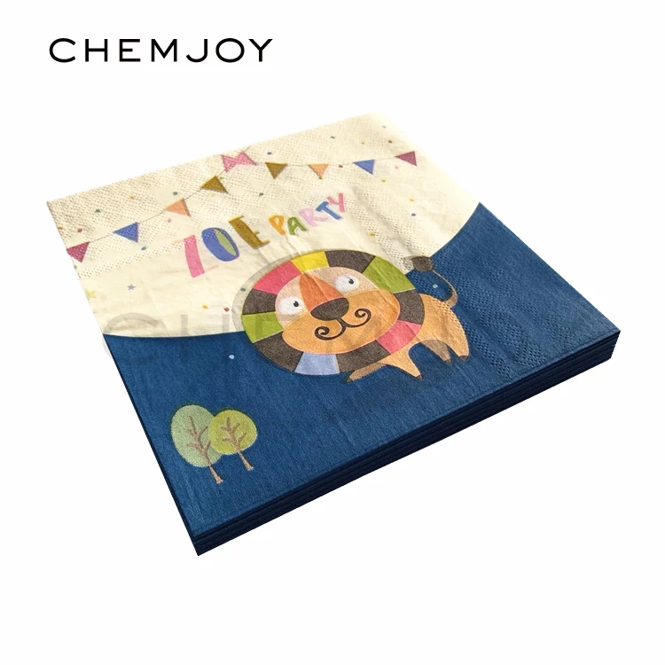 

20 Sheets 31x31cm Jungle Theme Party Decoupage Paper Napkin Decorative Animal Napkins for Decoupage Disposable Party Tissues
