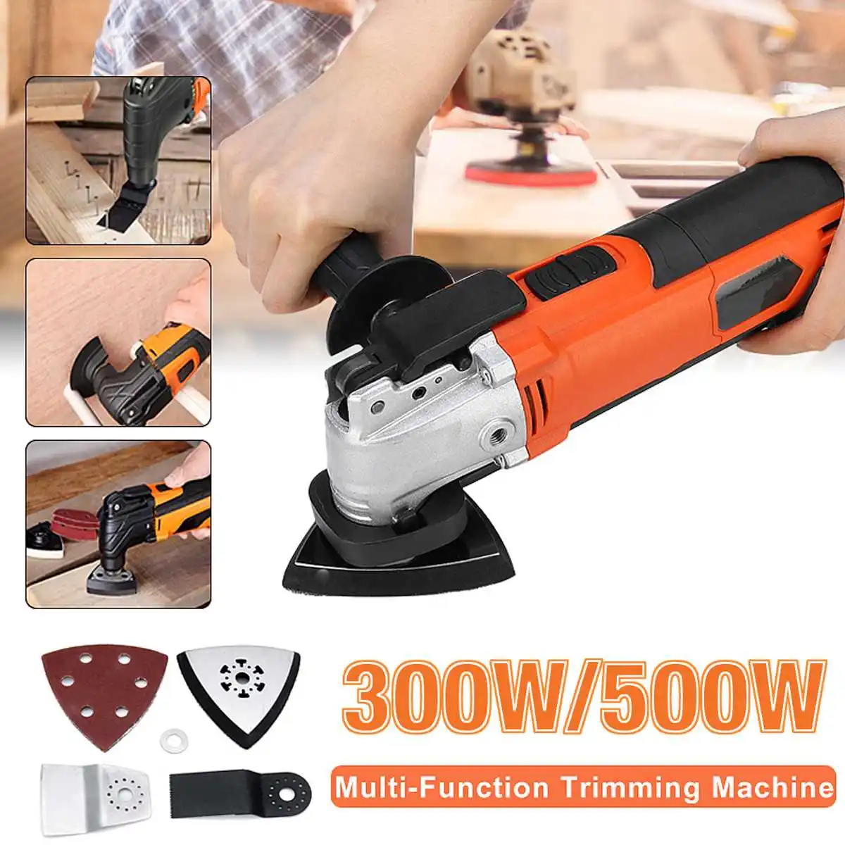 

300/500W Variable 6Speed Electric Multifunction Oscillating Tool Kit Multi-tool Power Tool Electric Grinder Trimmer Saw Accessor