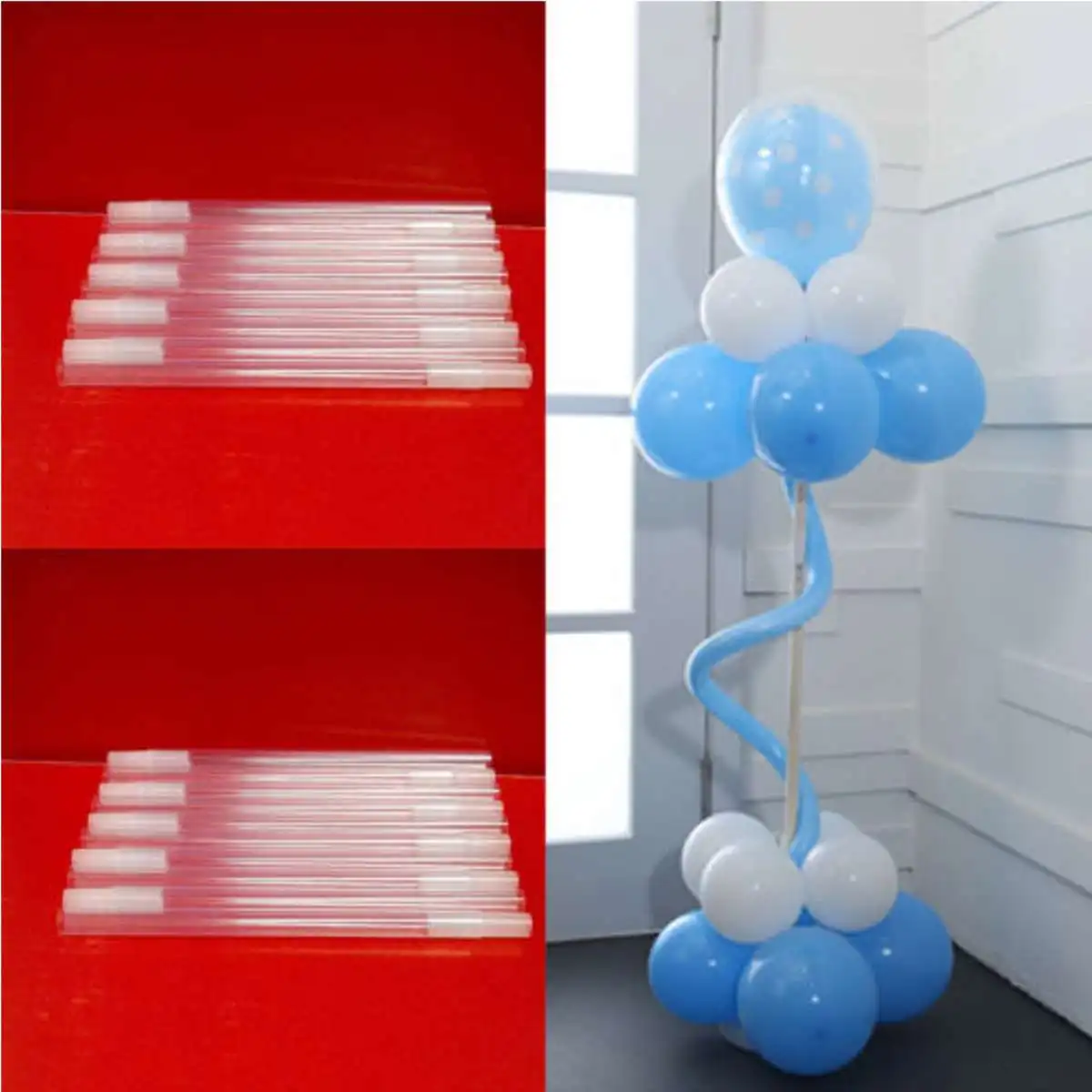 

4pcs Clear Plastic Sticks Pole For Balloon Arch Column Base Stand Balloons Holder Column Stand Wedding Party Decorations 30cm