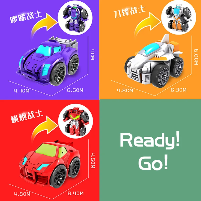 So Cute Transformation Deformation Robot Truck Racing Car Model Vehicle Mini Free-Wheel Toys Lovely Gift for Chirldren boys girl