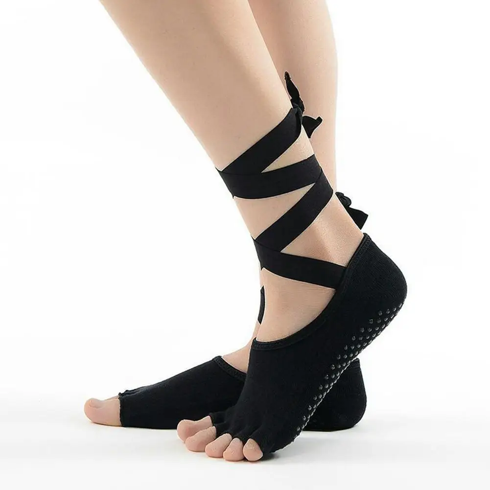 

Professional Women Anti Slip Yoga Socks strap Bandage Sports Ladies Ventilation Pilates Ballet Socks Dance Sock Slippers