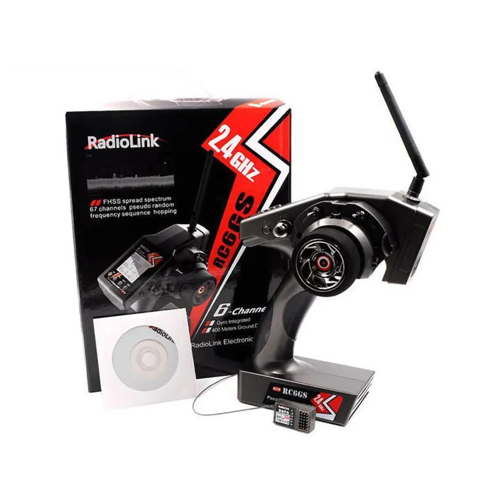 

RC6GS 2.4G 6CH RC Transmitter FHSS System with R6FG Receiver for RC Car Boat