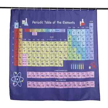 

Periodic Table Of The Elements Shower Curtain Mildewproof Polyester Washable Bathtub Decorative Shower Curtain 180cm x 180cm