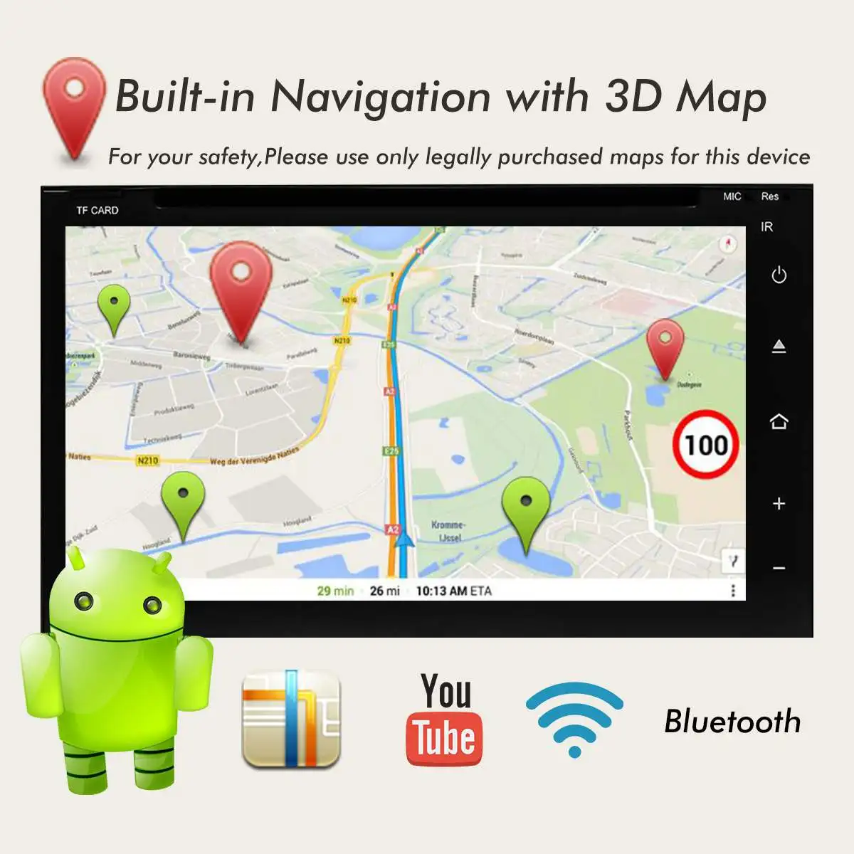 Best Android 5.1 bluetooth WIFI Car DVD Autoradio 2 DIN Radio Universal GPS Navigation 3G Multimedia MP5 Player Video Audio Stereo 1