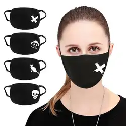 Новая мода лицо рот маска черный хлопок унисекс маски зима теплая остановить загрязнение воздуха Для женщин Велоспорт Анти-пыли маска L3