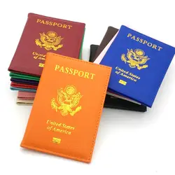 1 шт. путешествия искусственная кожа США Обложка для паспорта держатель для карт сплошной цвет Американский Обложка Обложки чехол