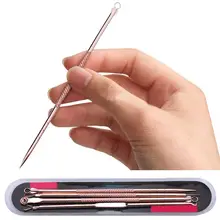 4 шт./1 Набор черных прыщей Комедон акне игла экстрактор удаления белая головка пятнистая красота уход за кожей Портативные Инструменты