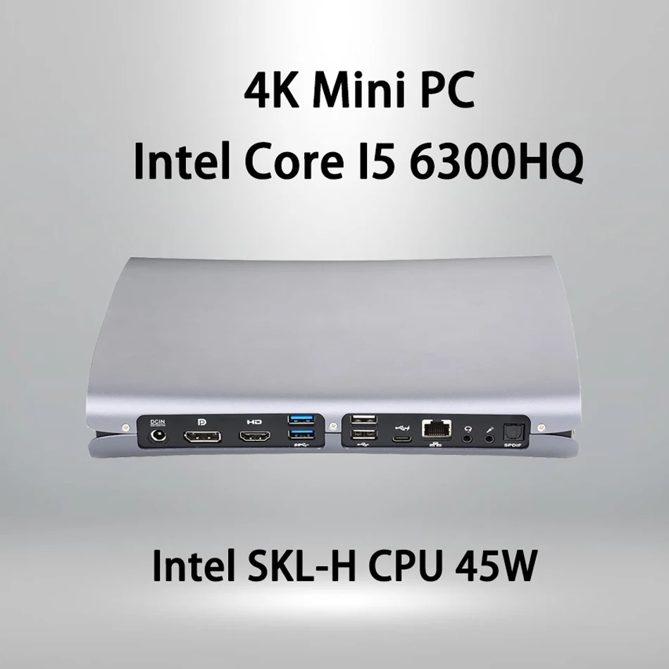 

Fan 4K Mini PC,Intel Core I5 6300HQ,Windows 10/Ubuntu,Silver,[HUNSN BA01L],(WiFi/1HD1.4/1DP1.2/2USB3.0/2USB2.0/1LAN)