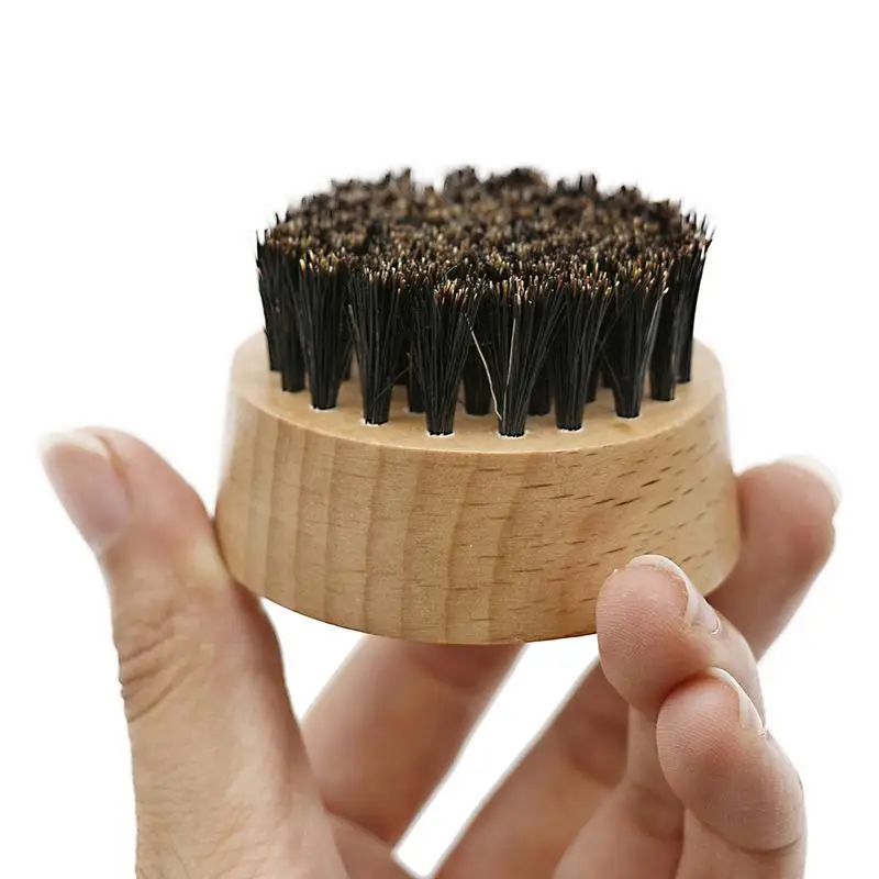 Mini Beard Brush Boar Bristles Mustache Natural Wood Comb Handmade