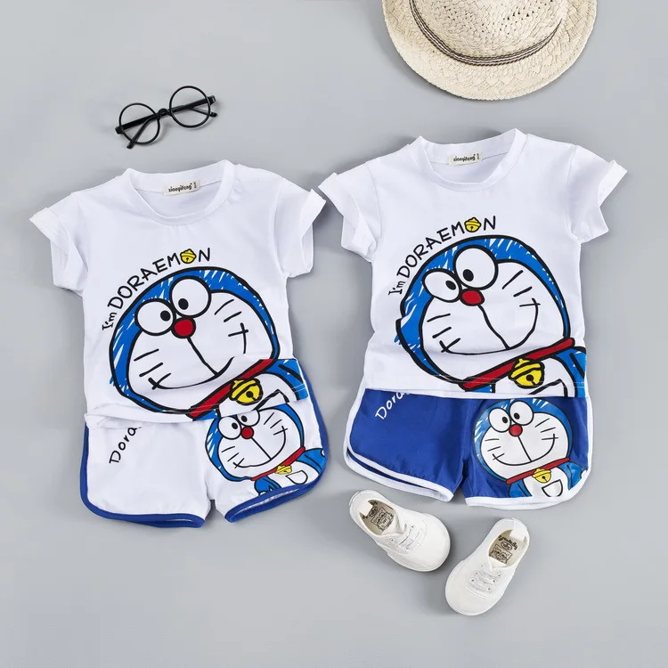 

Summer Children's Clothing Baby Suit Korean Version of The Children's Cartoon Children's Short-sleeved Boys and Girls Suit