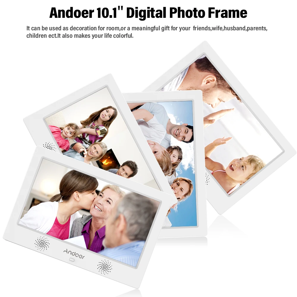 Рождественский подарок Andoer 10 1 дюймов цифровая фоторамка 1024*600 разрешение TFT LED