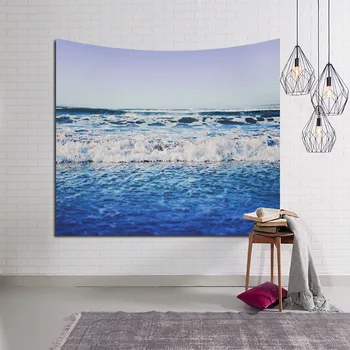 

Blue And Black White Sea Scenic Tapestry Printed Decorative Wall Tapestries 130cmx150cm 150cmx200cm Drop Shipping