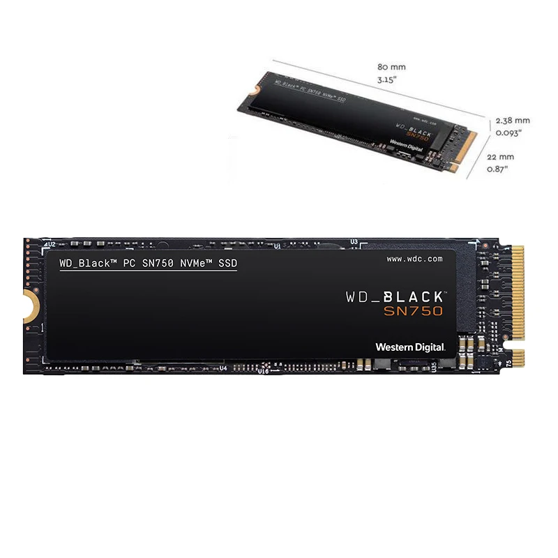 WD Black PCIe 250GB M.2 2280 SSD SN750 твердотельный диск 3100 МБ/с. для геймера игровой ПК