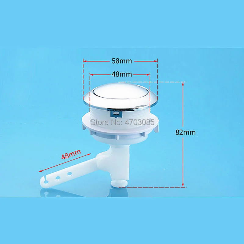 Наружный круглый диаметр 58 мм пластиковый Туалет одинарная кнопка, подходит для резервуар с водой для унитаза керамическое отверстие для крышки 48-51 мм
