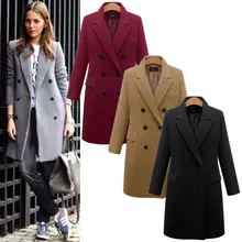 Autumn Winter Women Fashion Long Coat Warm Solid Woollen Overcoat Slim Type Female Trench Coats Plus Size 4XL floral trench coat women autumn and winter fashion runway plus size vintage royal embroidery lady woolen overcoat female m 4xl