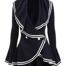 Wipalo двубортное лоскутное пальто со шнуровкой и рюшами, женская верхняя одежда с асимметричным отложным воротником, парки 2XL