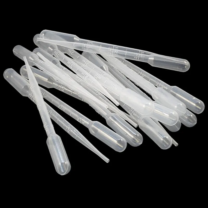 

100PCS/set 3ML Transparent Pipettes Disposable Safe Plastic Eye Dropper Transfer Graduated Pipettes for Laboratory Experiment