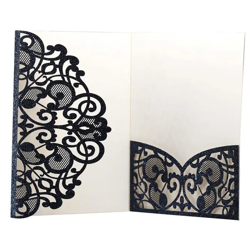  10PCS Glitter Invitations Laser Cut Wedding Invitations Cards Greeting Cards Party Wedding Decorati - 32983281264