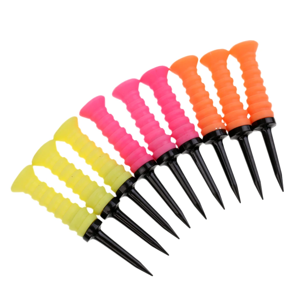 

3 Pieces 83mm Elastic Golf Tees Golf Practice Training Accessories Random Color - Durable, Low Resistance，Fashion Design