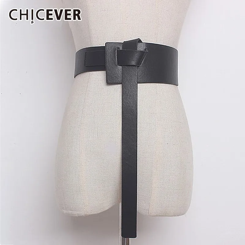 CHIEVER Summer Solid Color PU Leather Bandage Loos