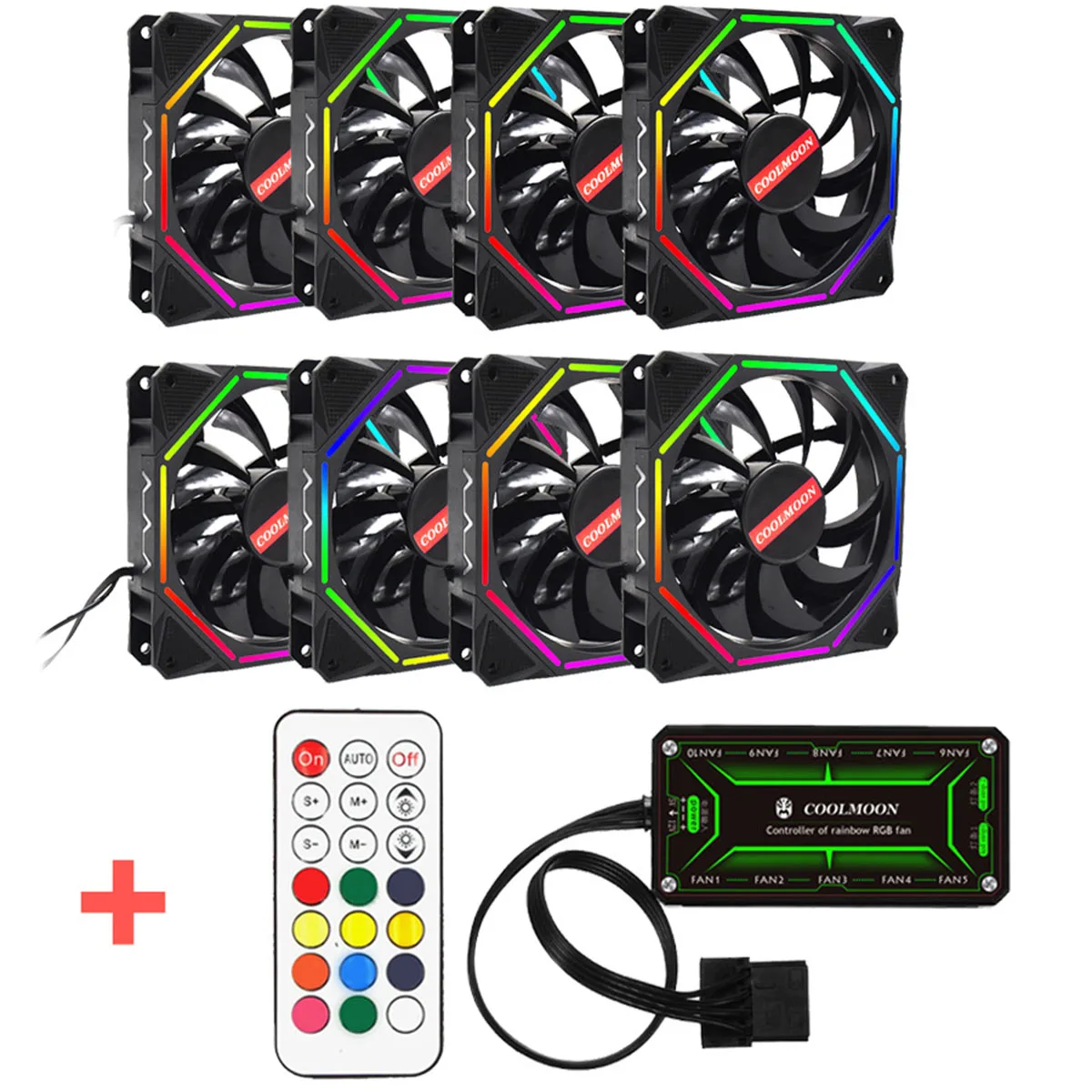 

S SKYEE Computer Case PC Cooling Fan RGB Adjustable LED 120mm Quiet IR Remote Control Computer Cooler Cooling Fan Case Fan CPU