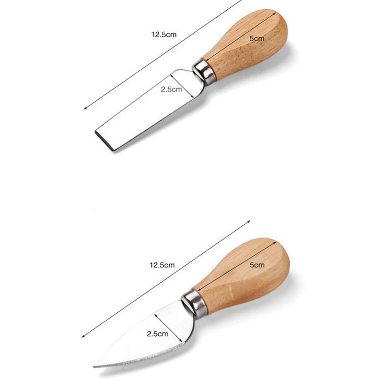 4 шт. нержавеющая деревянная ручка сыр масло лезвие вилки резак набор кухня ремесло инструмент