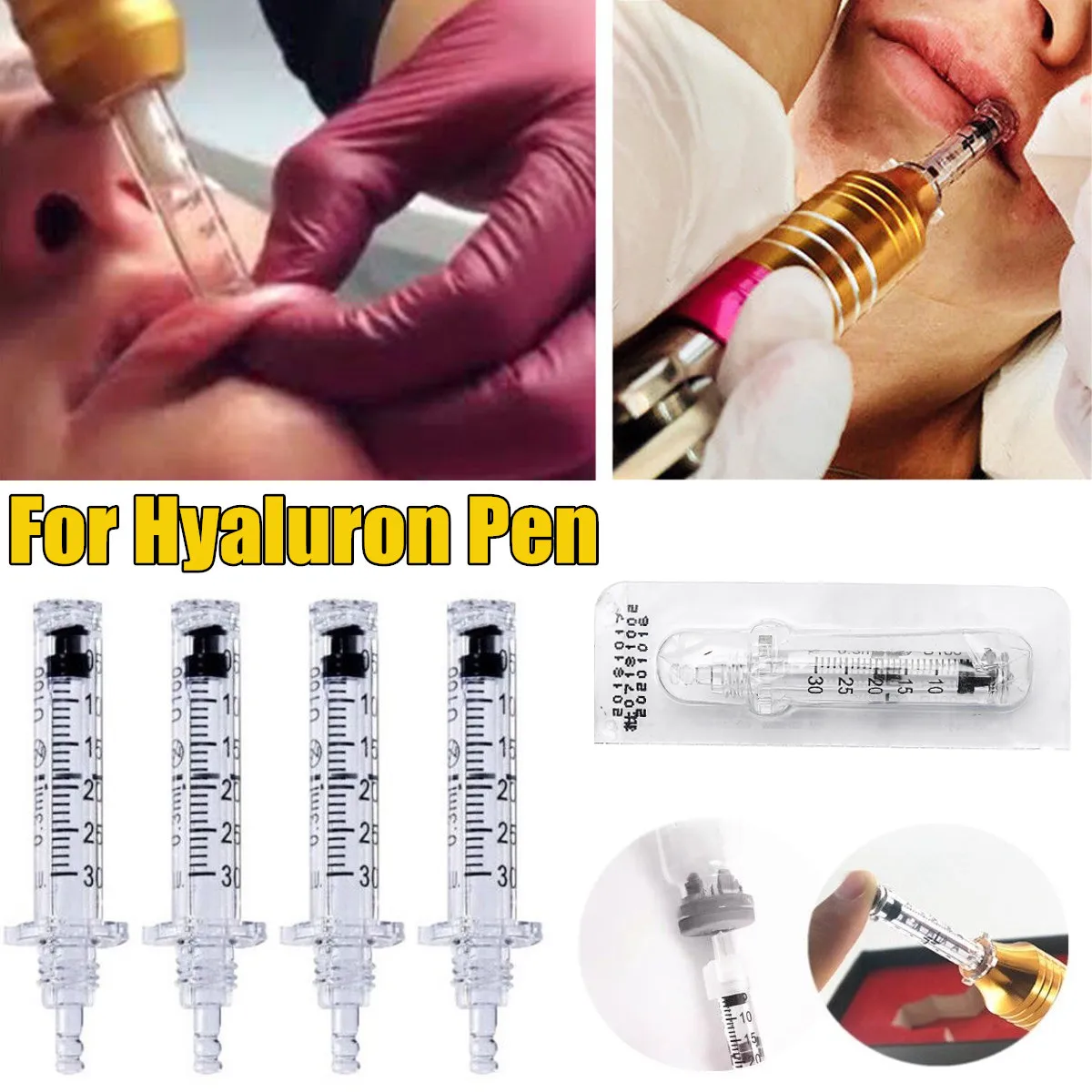 

5pcs Replacement Hyaluron Pen Needle Accessories Non Invasive Wrinkle Removal Syringe Injection Atomizer Nebulizer Ampoule Head