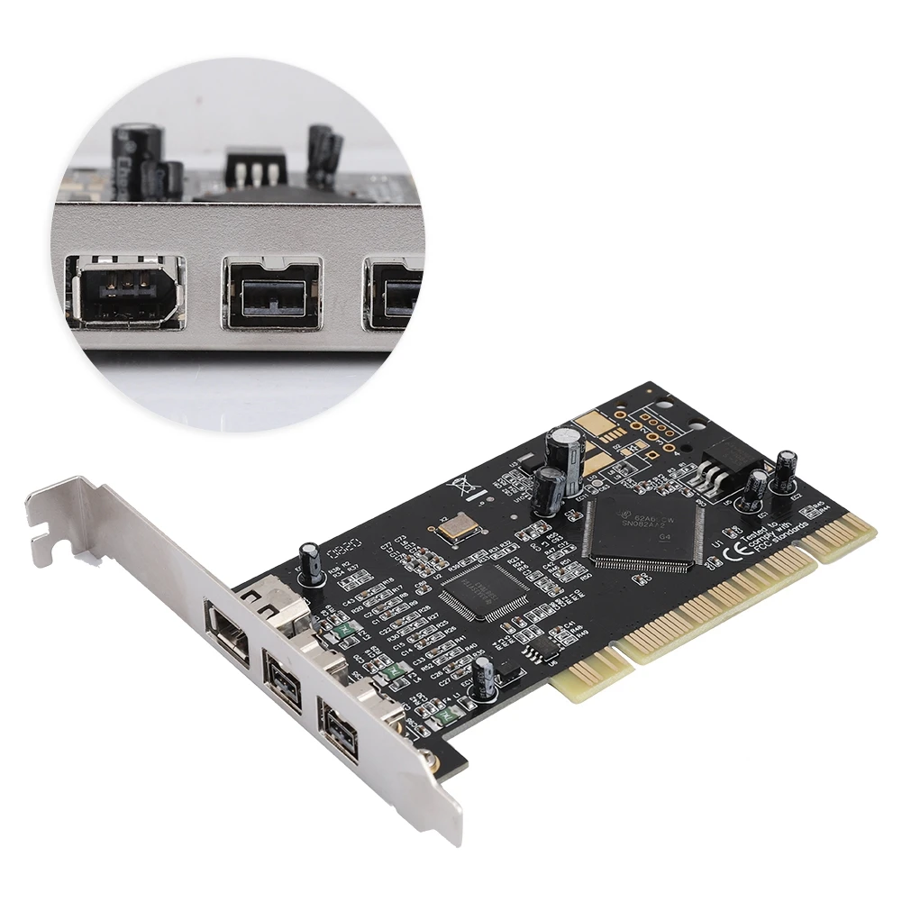 Плата видеозахвата PCI 3 port Firewire 800 1394 b/a (2B1A) Мбит/с адаптер контроллера 2019|Карты
