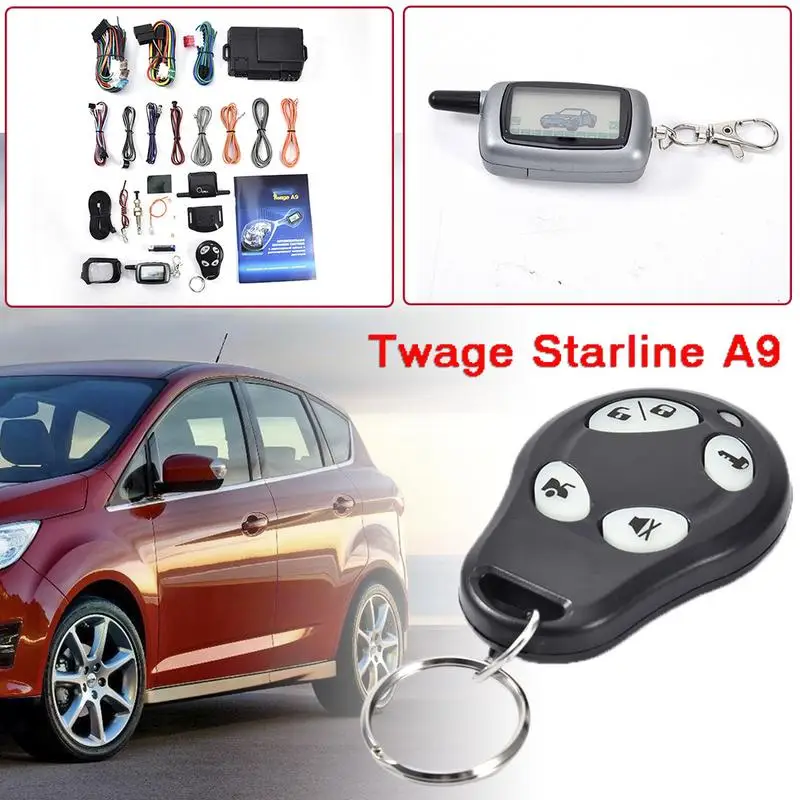 

Dropshipping Two-way Car Burglar Alarm Keychain RC Anti-theft System Russian Version Car Alarm System For AI CAR FUN Car Alarm