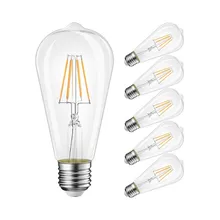 Диммируемая лампа edison Bulb ST64 светодиодный Винтаж лампы, 2700 K, 8 Вт/6 Вт/4 Вт E27 светодиодный свет лампы накаливания, лампы накаливания 60 Вт эквивалент