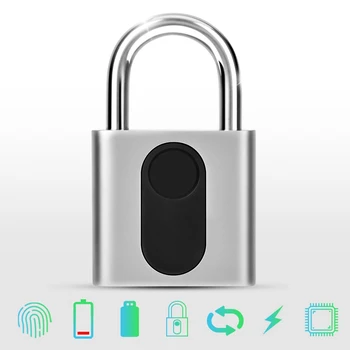 

Smart Fingerprint Padlock Keyless Door Lock Waterproof Rechargeable Home Safety