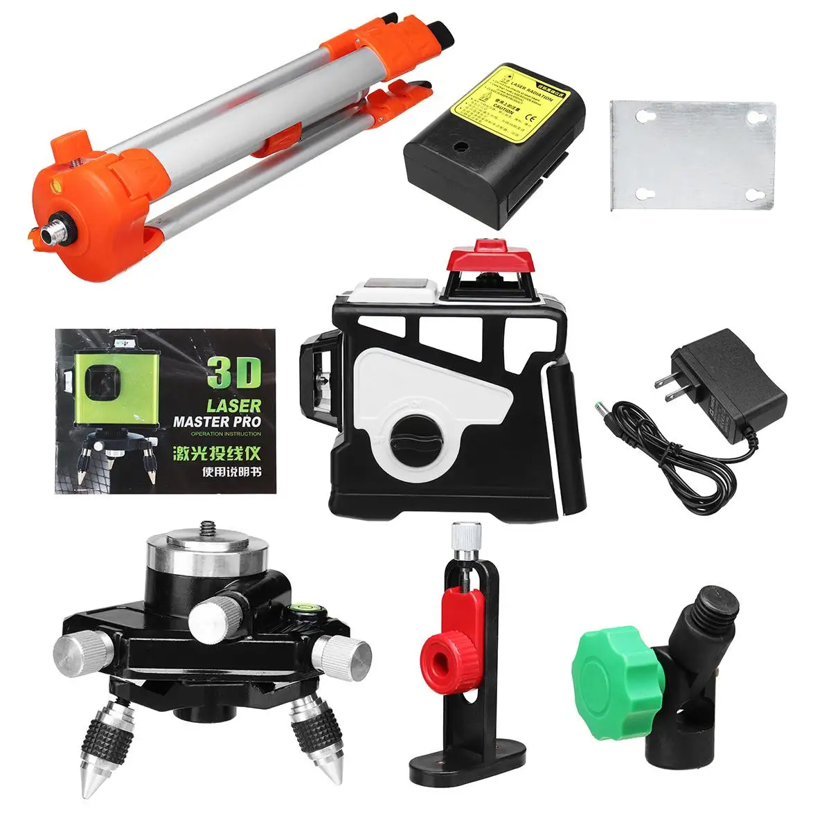 

12Lines Green Laser Level 360 Horizontal And Vertical Cross Powerful green Laser Beam Wall Mounts IP54 With Laser Level Tripod