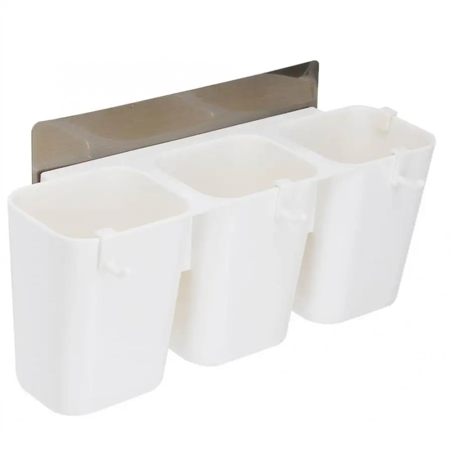 

Multi-purpose Kitchen Storage Rack No Trace Sticker Mounted Hanging Pots Bathroom Storage Drain-able Water