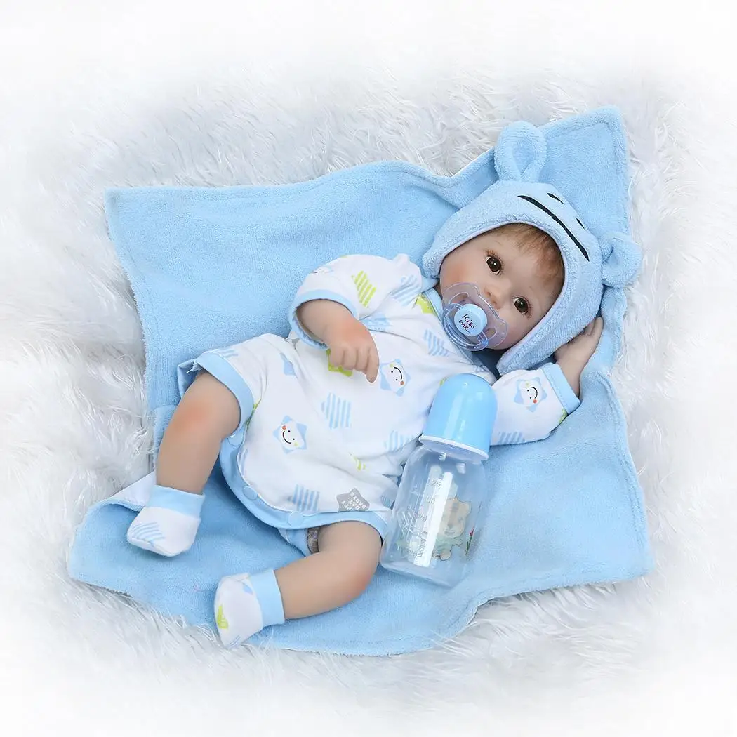 

Soft 4Years Pink Clothes Playmate Silicone Unisex Gift Realistic Blue Baby Collectibles With 2 Kids Doll Reborn