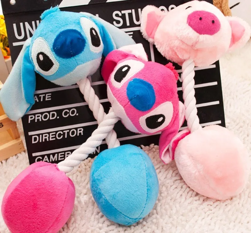 

Cartoon Pet Product Plush Toys Dog Toys Cats Cute Biting Rope Sound Toys For Small Large Dog Juguete Perro Drop Shipping 20A1