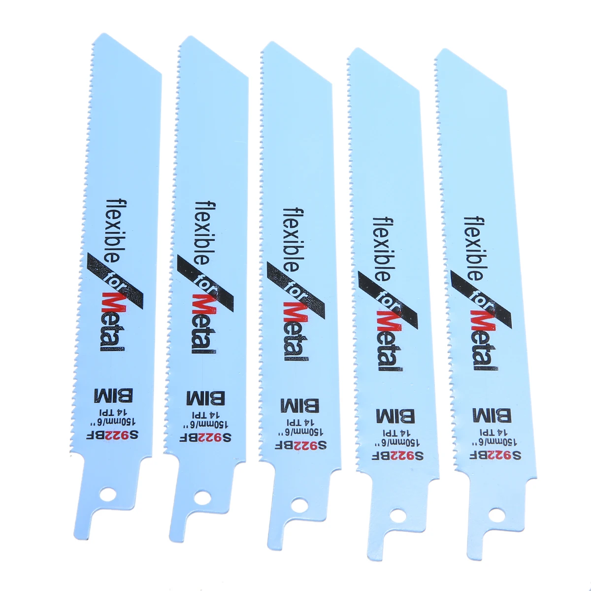 

5pcs S922BF Bi-metal Saw Blades 150mm 6" Metal Cutting Reciprocating Sabre Saw Blades 1/2" Universal Shank for Bosch
