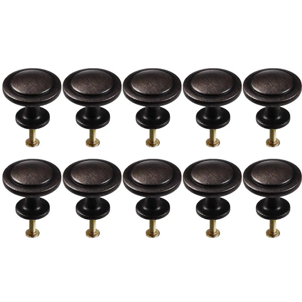

Round Kitchen Knob 10 Handle Rubbed Bedroom Pack Oil Oil Hardware Drawer Cup Bin Cabinet Rubbed Yes Pull Bronze