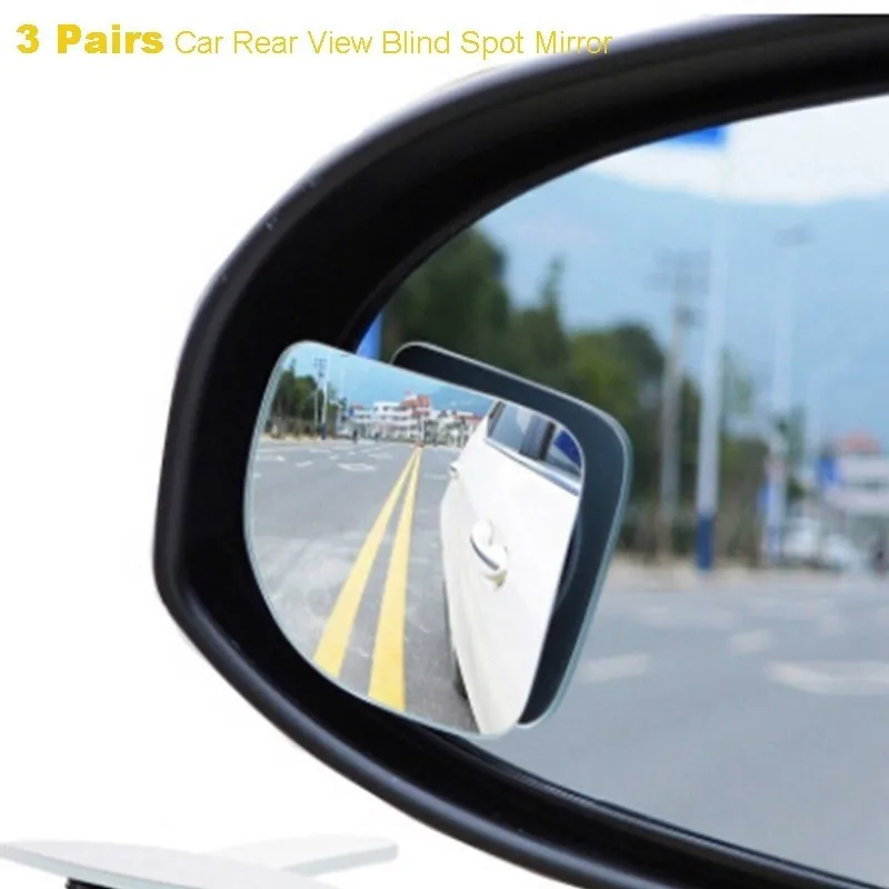 

3 Pairs Car Auto Rearview Blind Spot Side Rear View Mirror Small Vehicle Convex Wide Angle Adjustable Universal Car-styling SALE