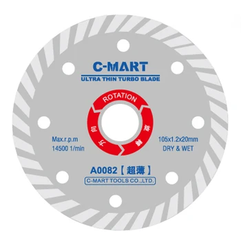 

C-Mart Tools 1pc 4Inch 105mm Diamond Hot Pressed Superthin Diamond Turbo Blade Ceramic Tile Granite Cutting Disc Diamond blade