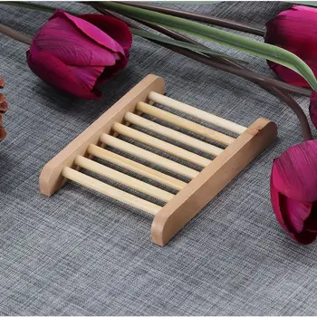 

1PC New Useful Natural Wood Strong Bathroom Soap Dish Drain Tray Holder Sponge Plate Home Storage Rack
