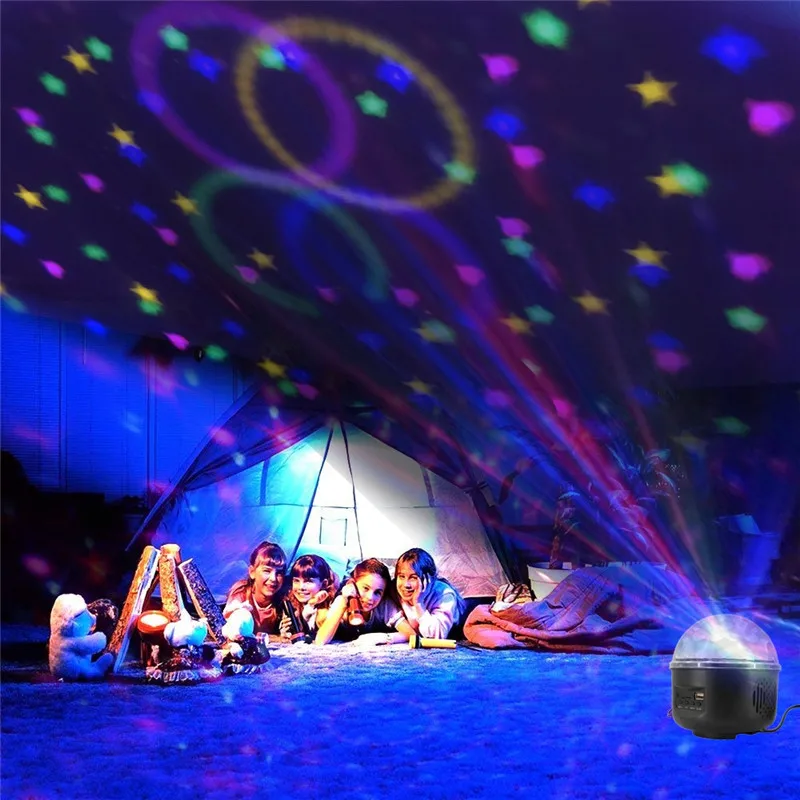 

CLAITE 10W Colorful LED Stage Light LED Party Disco Crystal Magic Ball Effect Music Stage Light Sound-activated Remote