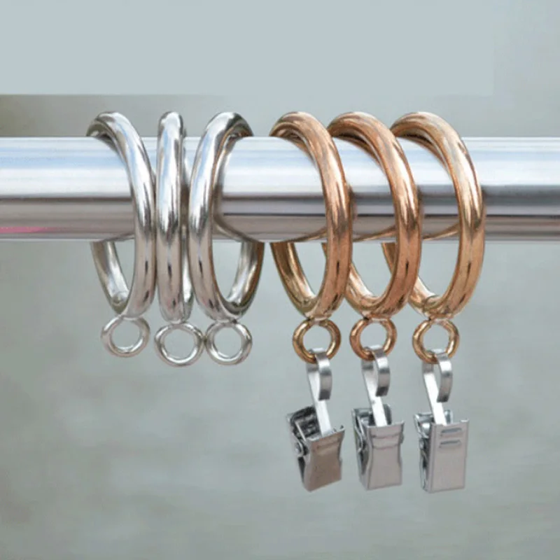 

10 pcs/pack Shower Curtain Clips Gold Silver Black Curtain Ring Metal Hanging Ring Home Decor tool Curtain Decorative Accessory