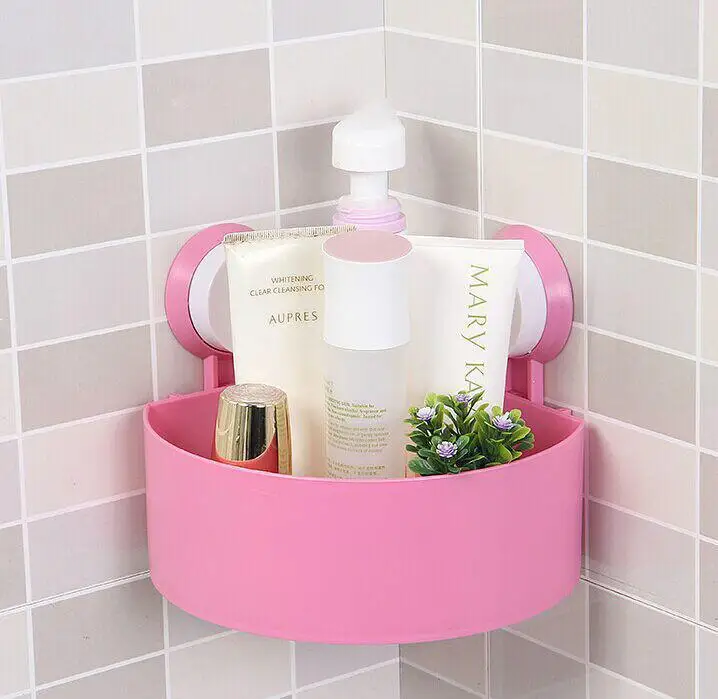 

Wall Suction Cups Holder, Bathroom Shelf Shower Shampoo Soap Storage Rack, Home Kitchen Double-suction Organizer